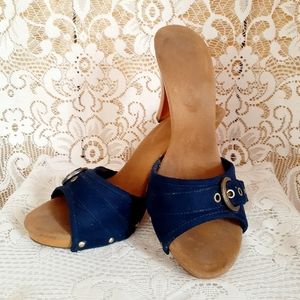 Wood and Velvet Heels